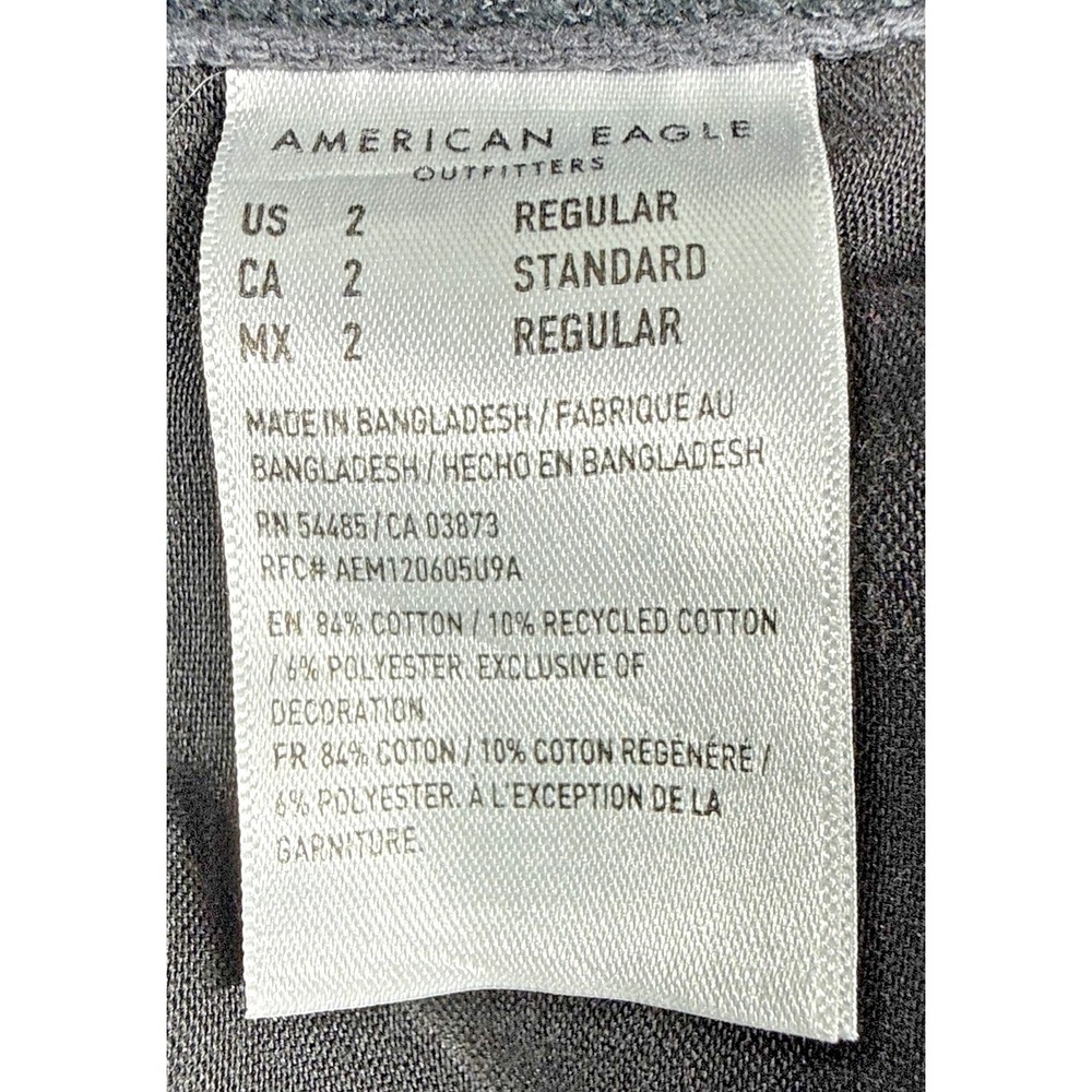 American Eagle Women's Wide-Leg Low-Rise Skater Jean Charcoal Wash Size 2 - Picture 11 of 13